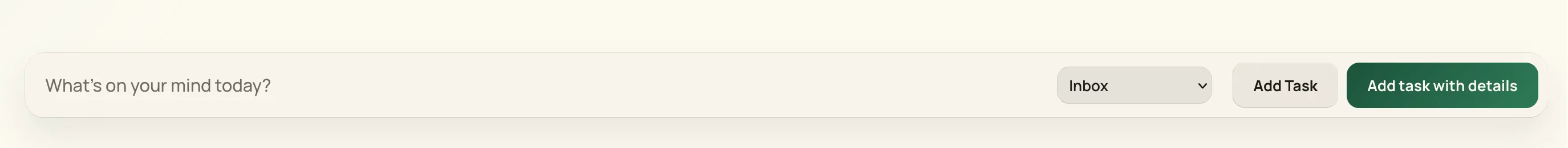 Inbox view for quick capture